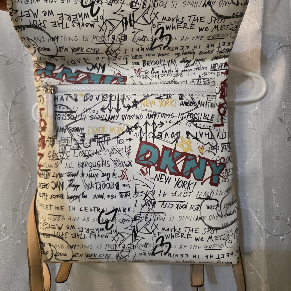 DKNY Urban Graffiti Backpack with Red and Black Accents - Picture 2 of 6